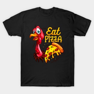 Eat Pizza Funny Thanksgiving Turkey T-Shirt